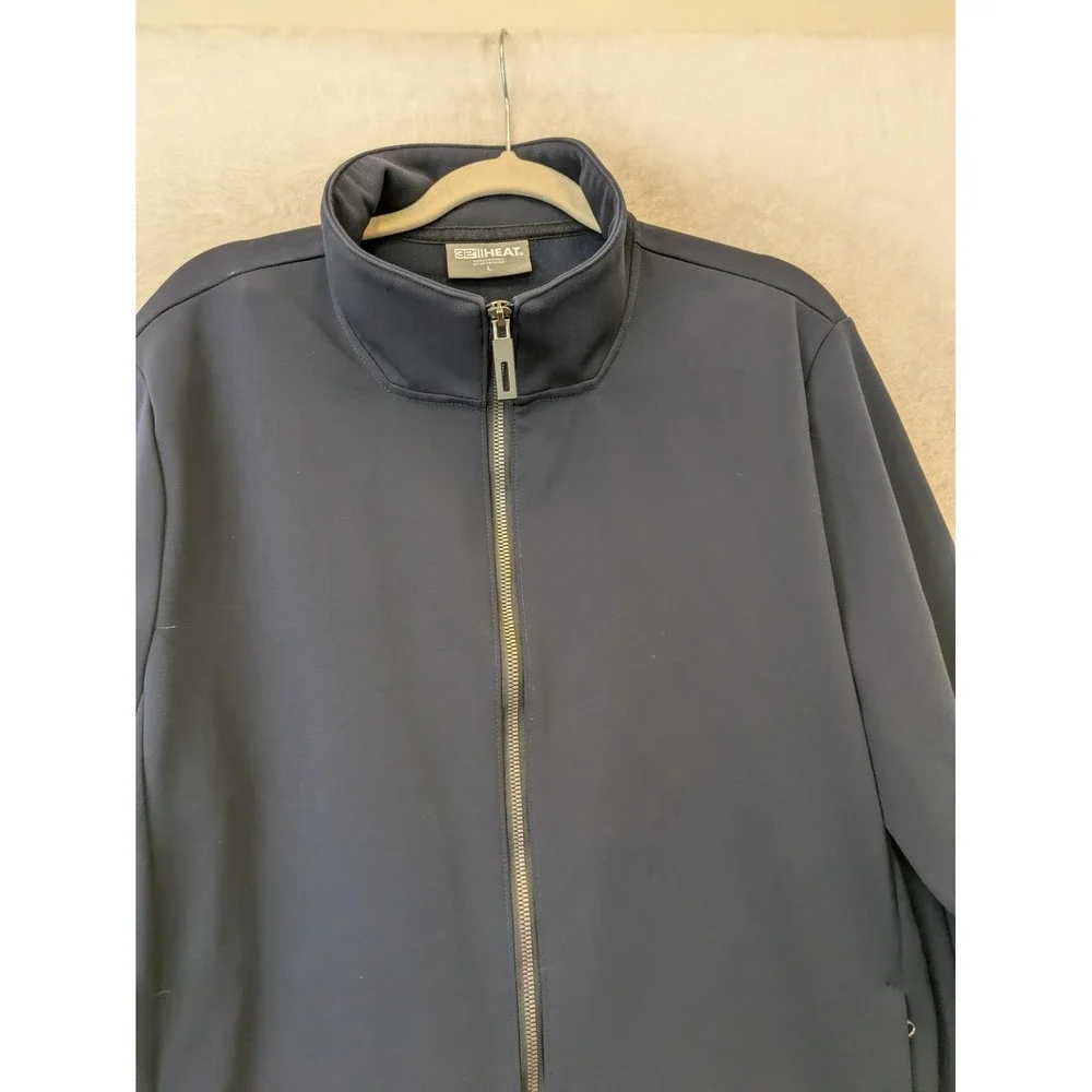 32 Degrees Heat Full Zip Jacket Men's Large Navy Blue Mock Neck Tech Performance
